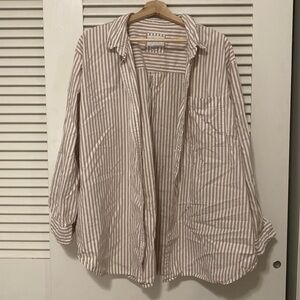 American Eagle AE Boyfriend Oversized Button Down Striped Shirt